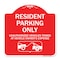 Signmission Parking Restriction Resident Parking Unauthorized Vehicles Towed at Owner Expense, RW-1818-23368 A-DES-RW-1818-23368 - alternate 1
